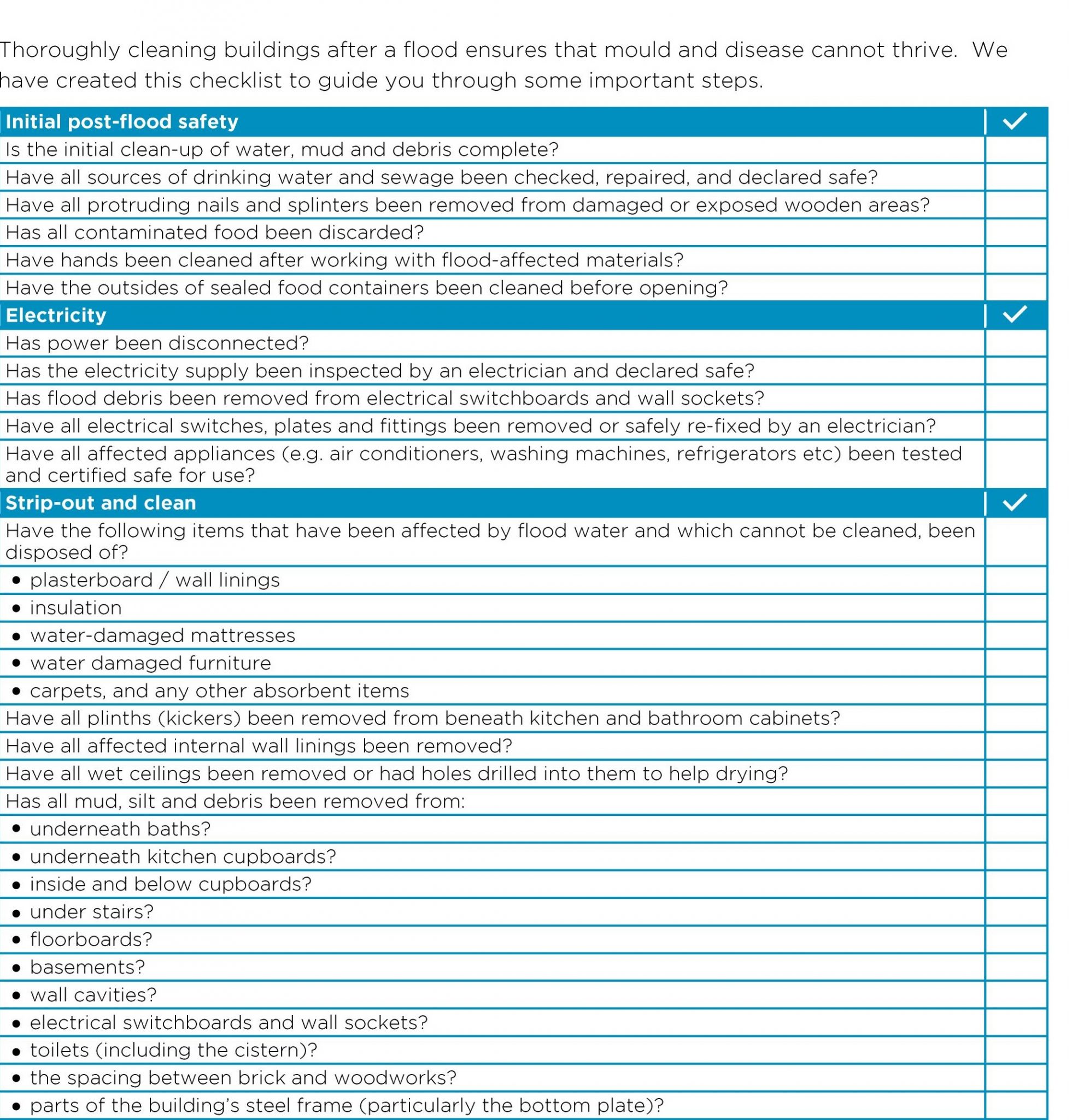 Floods - Health and Safety Checklist - Smart Strata | Body Corporate ...