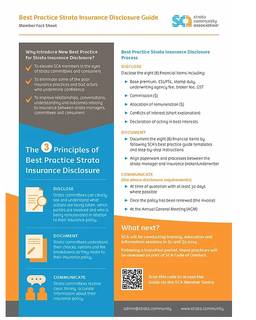 Strata Community Insurance Disclosure Guide Member fact sheet 